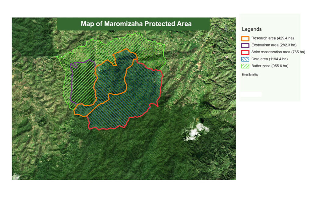 Map of Maromizaha Protected Area